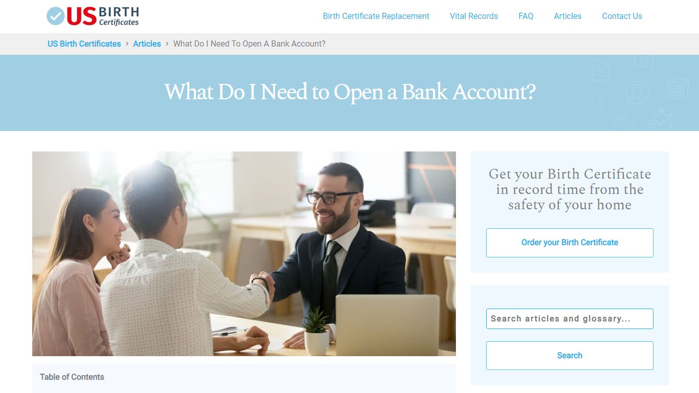 What Do I Need to Open a Bank Account? - US Birth Certificates